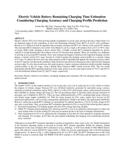Electric Vehicle Battery Remaining Charging Time Estimation Considering
  Charging Accuracy and Charging Profile Prediction