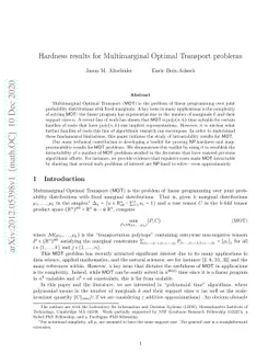 Hardness results for Multimarginal Optimal Transport problems