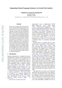 Segmenting Natural Language Sentences via Lexical Unit Analysis