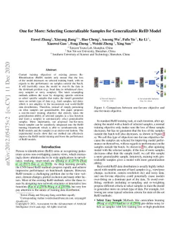 One for More: Selecting Generalizable Samples for Generalizable ReID
  Model