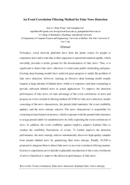 An Event Correlation Filtering Method for Fake News Detection