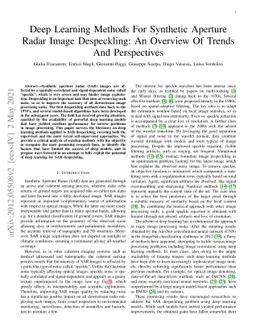 Deep Learning Methods For Synthetic Aperture Radar Image Despeckling: An
  Overview Of Trends And Perspectives