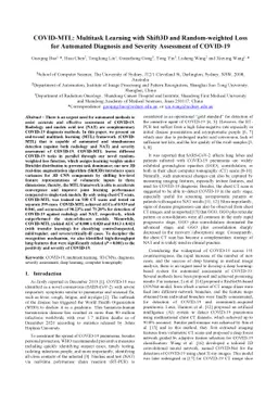 COVID-MTL: Multitask Learning with Shift3D and Random-weighted Loss for
  Automated Diagnosis and Severity Assessment of COVID-19