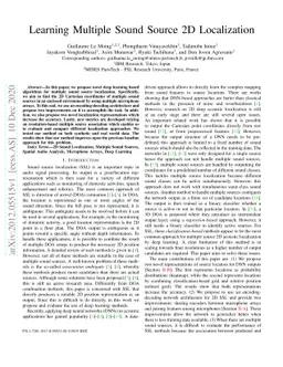 Learning Multiple Sound Source 2D Localization