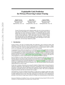 Explainable Link Prediction for Privacy-Preserving Contact Tracing