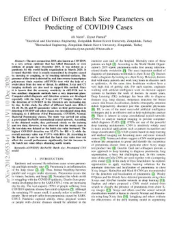 Effect of Different Batch Size Parameters on Predicting of COVID19 Cases