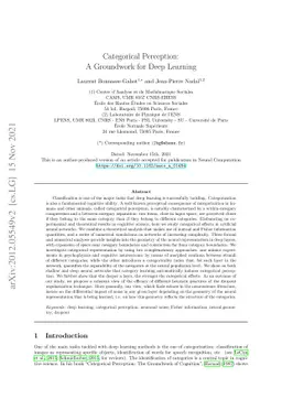 Categorical Perception: A Groundwork for Deep Learning