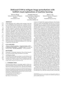 Debiased-CAM to mitigate image perturbations with faithful visual
  explanations of machine learning