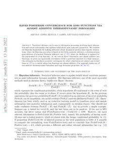 Bayes posterior convergence for loss functions via almost additive
  Thermodynamic Formalism