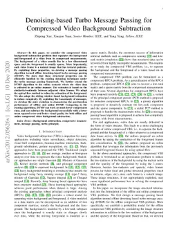 Denoising-based Turbo Message Passing for Compressed Video Background
  Subtraction