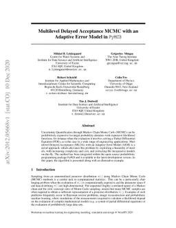 Multilevel Delayed Acceptance MCMC with an Adaptive Error Model in PyMC3