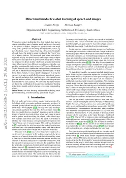 Direct multimodal few-shot learning of speech and images