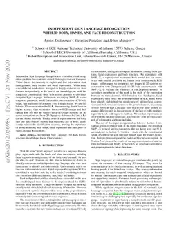 Independent Sign Language Recognition with 3D Body, Hands, and Face
  Reconstruction