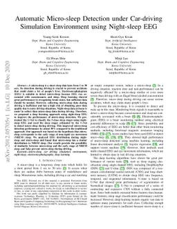 Automatic Micro-sleep Detection under Car-driving Simulation Environment
  using Night-sleep EEG