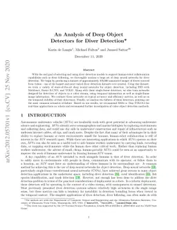 An Analysis of Deep Object Detectors For Diver Detection