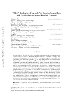 TFPnP: Tuning-free Plug-and-Play Proximal Algorithm with Applications to
  Inverse Imaging Problems