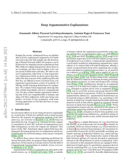 Deep Argumentative Explanations
