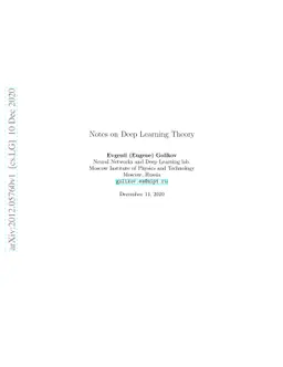 Notes on Deep Learning Theory