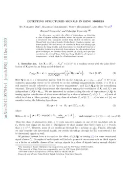 Detecting Structured Signals in Ising Models