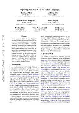 Exploring Pair-Wise NMT for Indian Languages