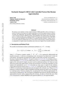 Stochastic Damped L-BFGS with Controlled Norm of the Hessian
  Approximation