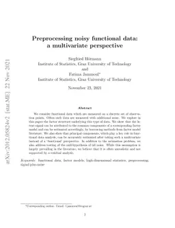 Preprocessing noisy functional data: a multivariate perspective