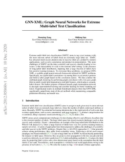 GNN-XML: Graph Neural Networks for Extreme Multi-label Text
  Classification