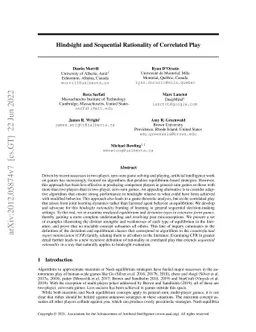 Hindsight and Sequential Rationality of Correlated Play