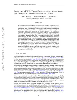 Blending MPC & Value Function Approximation for Efficient Reinforcement
  Learning