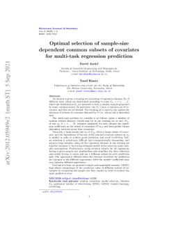 Optimal selection of sample-size dependent common subsets of covariates
  for multi-task regression prediction