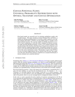 Convex Potential Flows: Universal Probability Distributions with Optimal
  Transport and Convex Optimization