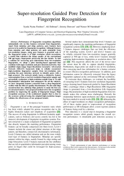 Super-resolution Guided Pore Detection for Fingerprint Recognition