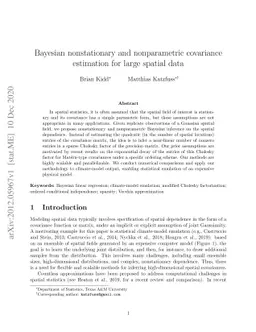 Bayesian nonstationary and nonparametric covariance estimation for large
  spatial data