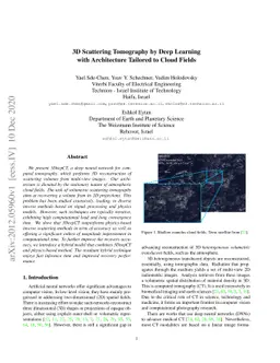 3D Scattering Tomography by Deep Learning with Architecture Tailored to
  Cloud Fields