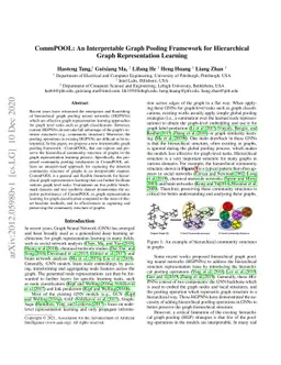 CommPOOL: An Interpretable Graph Pooling Framework for Hierarchical
  Graph Representation Learning