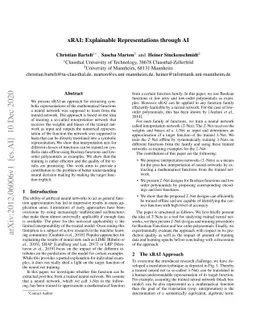 xRAI: Explainable Representations through AI