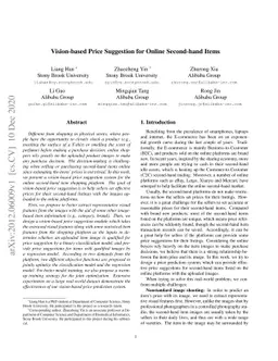 Vision-based Price Suggestion for Online Second-hand Items