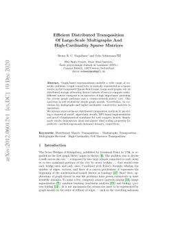 Efficient Distributed Transposition Of Large-Scale Multigraphs And
  High-Cardinality Sparse Matrices