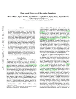 Data-based Discovery of Governing Equations