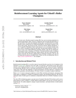 Reinforcement Learning Agents for Ubisoft's Roller Champions