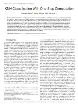 KNN Classification with One-step Computation