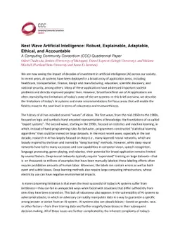 Next Wave Artificial Intelligence: Robust, Explainable, Adaptable,
  Ethical, and Accountable