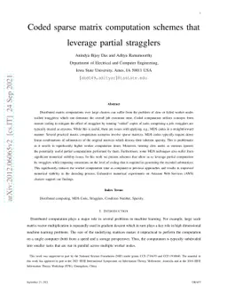 Coded sparse matrix computation schemes that leverage partial stragglers
