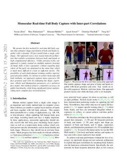 Monocular Real-time Full Body Capture with Inter-part Correlations