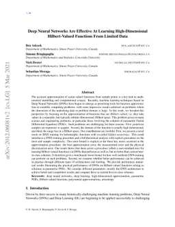 Deep Neural Networks Are Effective At Learning High-Dimensional
  Hilbert-Valued Functions From Limited Data