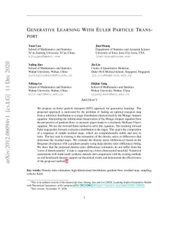 Generative Learning With Euler Particle Transport