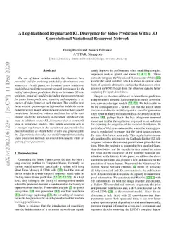 A Log-likelihood Regularized KL Divergence for Video Prediction with A
  3D Convolutional Variational Recurrent Network