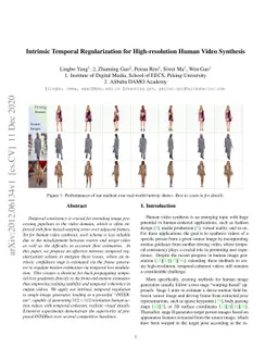 Intrinsic Temporal Regularization for High-resolution Human Video
  Synthesis