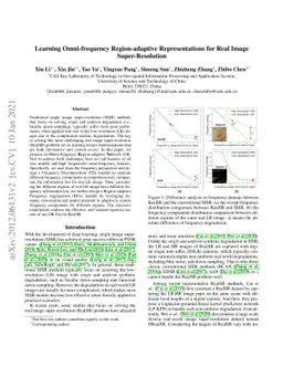 Learning Omni-frequency Region-adaptive Representations for Real Image
  Super-Resolution