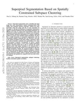Superpixel Segmentation Based on Spatially Constrained Subspace
  Clustering